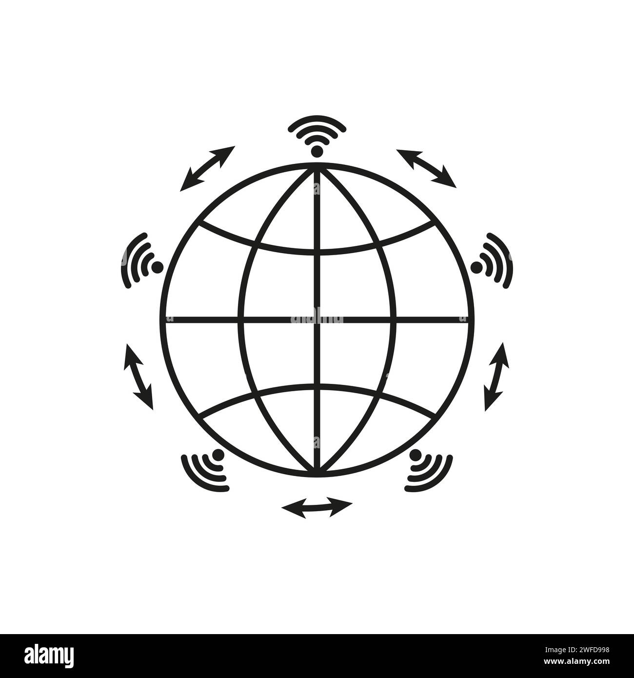 Wifi icon set rounded Stock Vector Images - Alamy