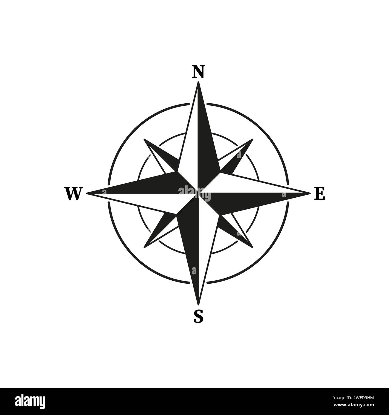 Compass icon in simple design. Vector illustration. Stock image. EPS 10 ...