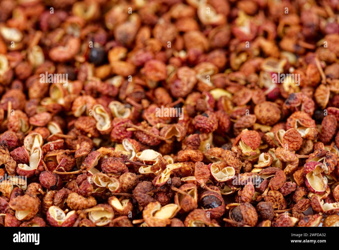 Chinese Sichuan pepper, macro shot Stock Photo
