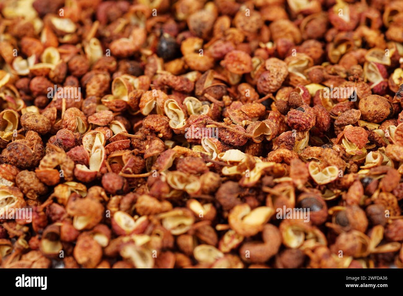 Chinese Sichuan pepper, macro shot Stock Photo