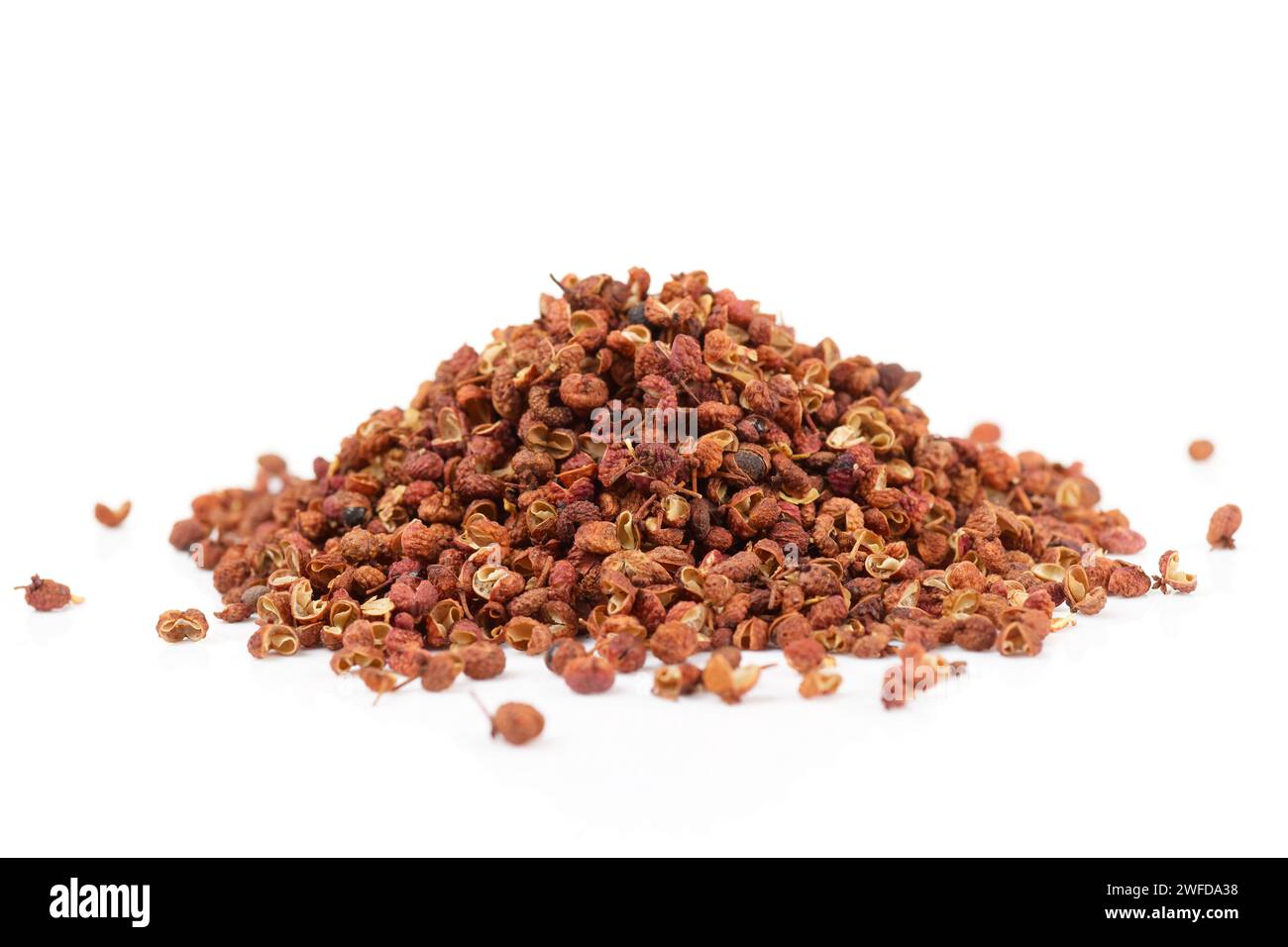 Pile of Sichuan Chinese pepper isolated on white background Stock Photo