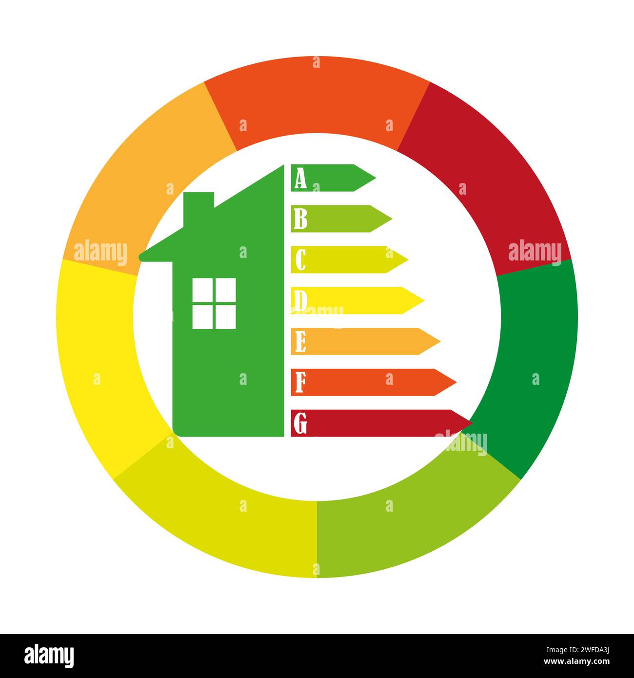 Energy chart for concept design. Energy efficiency icon. Chart concept