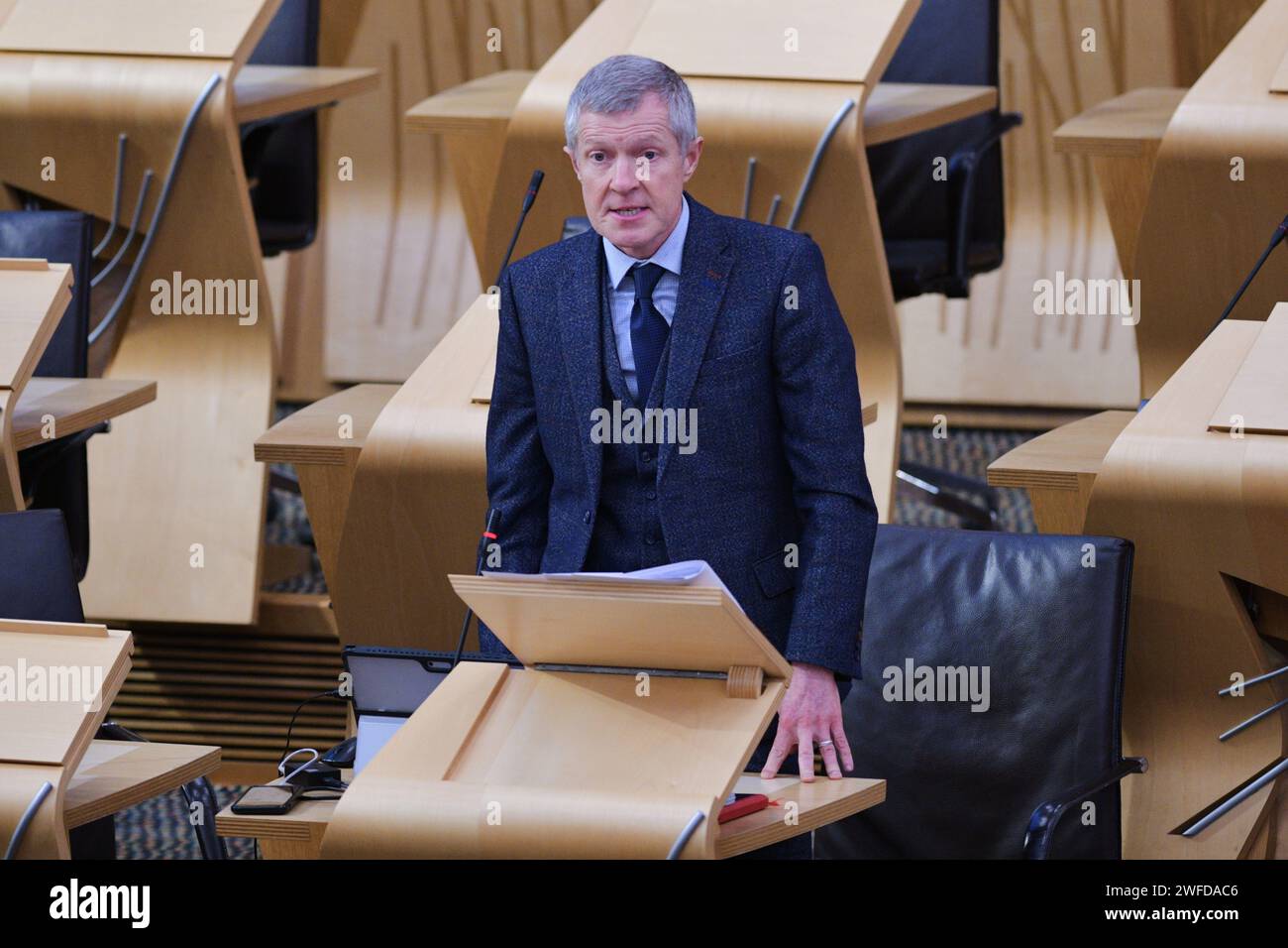 Edinburgh Scotland, UK 30 January 2024 Willie Rennie MSP at the ...