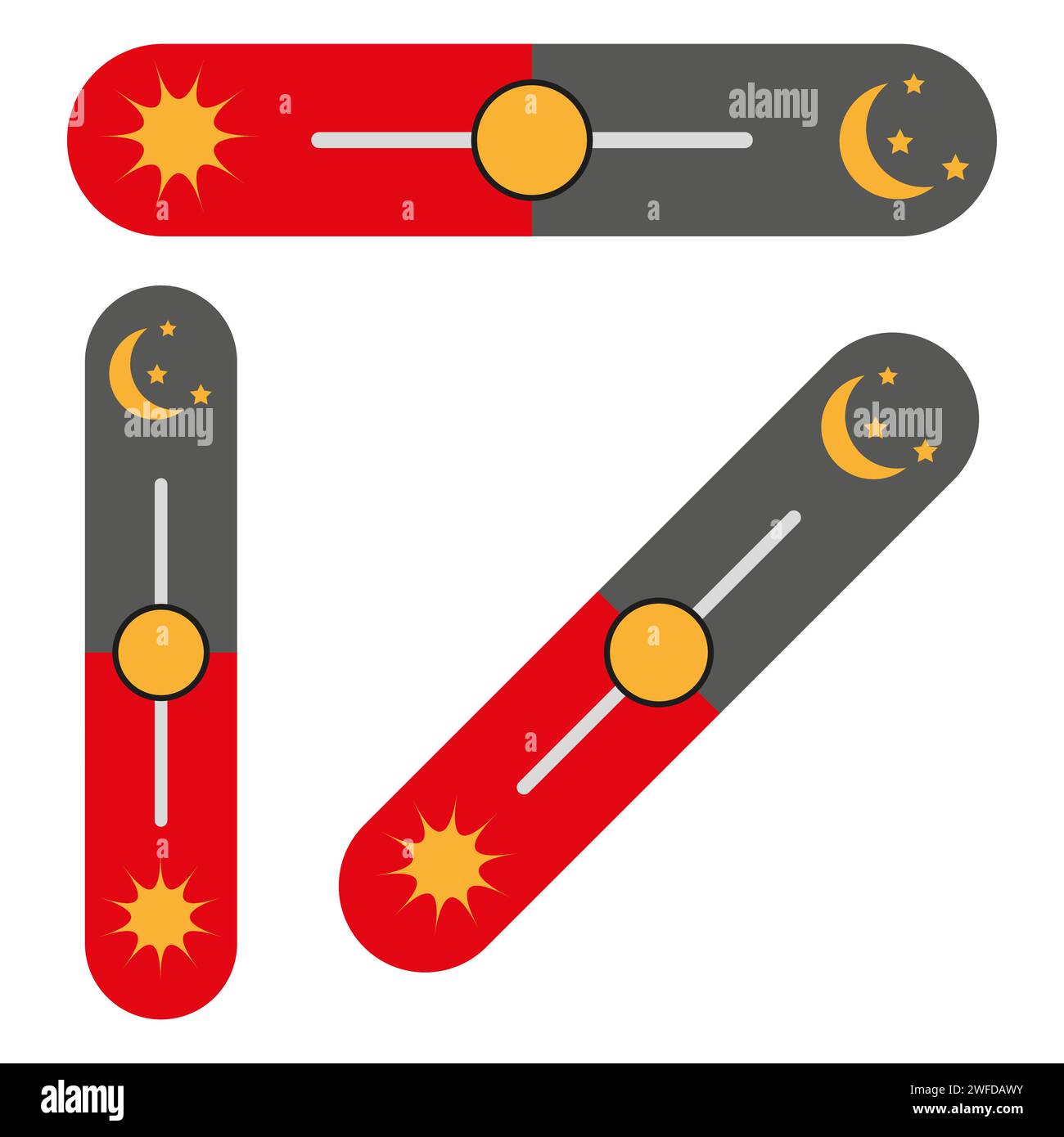 On and Off toggle switch buttons. Light and Dark Buttons. Day night ...