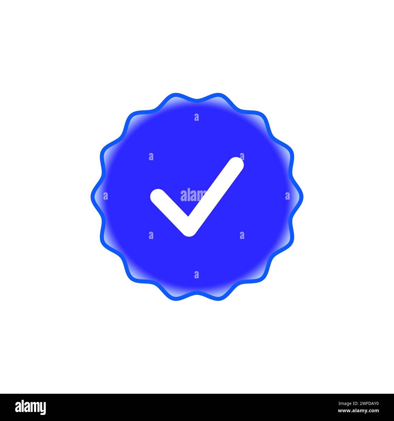 Blue check mark. Social network quality mark Tweet. Vector illustration. Stock image. EPS 10. Stock Vector