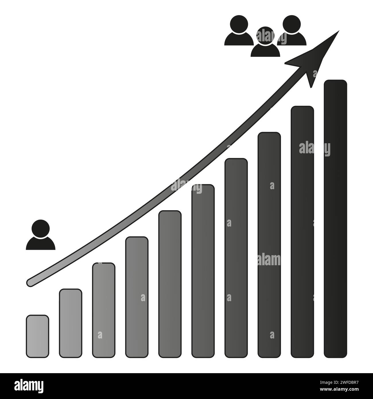 population growth icon, increase social development, global demography. Vector illustration. Stock picture. EPS 10. Stock Vector