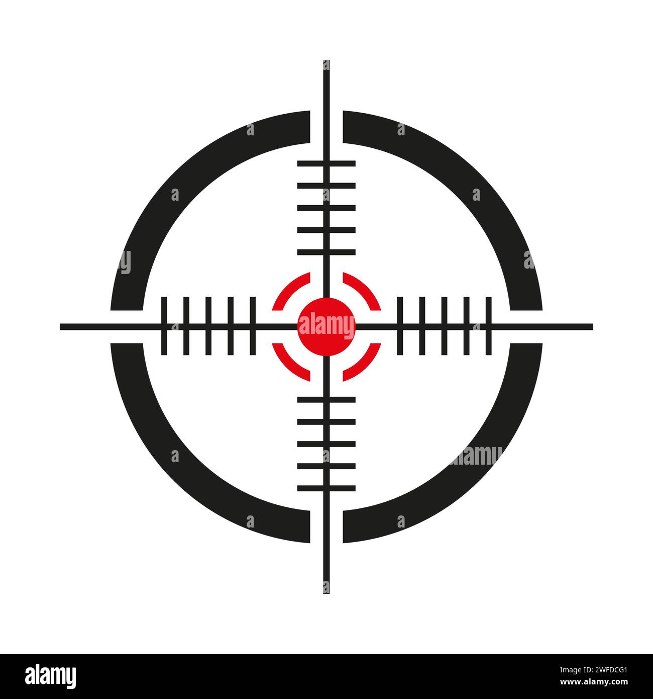 Crosshair, reticle scope target for a rifle, gun. Vector illustration