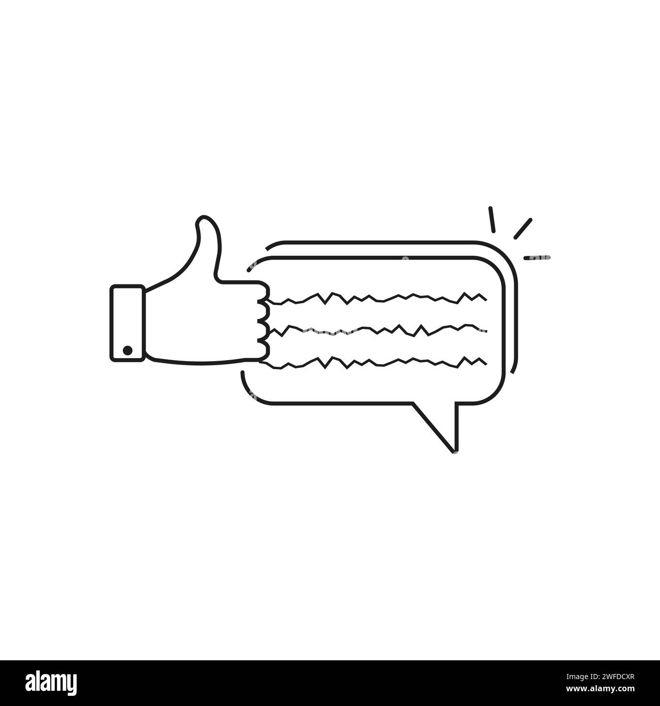 feedback icon, client review, recognition line symbol. Like icon ...