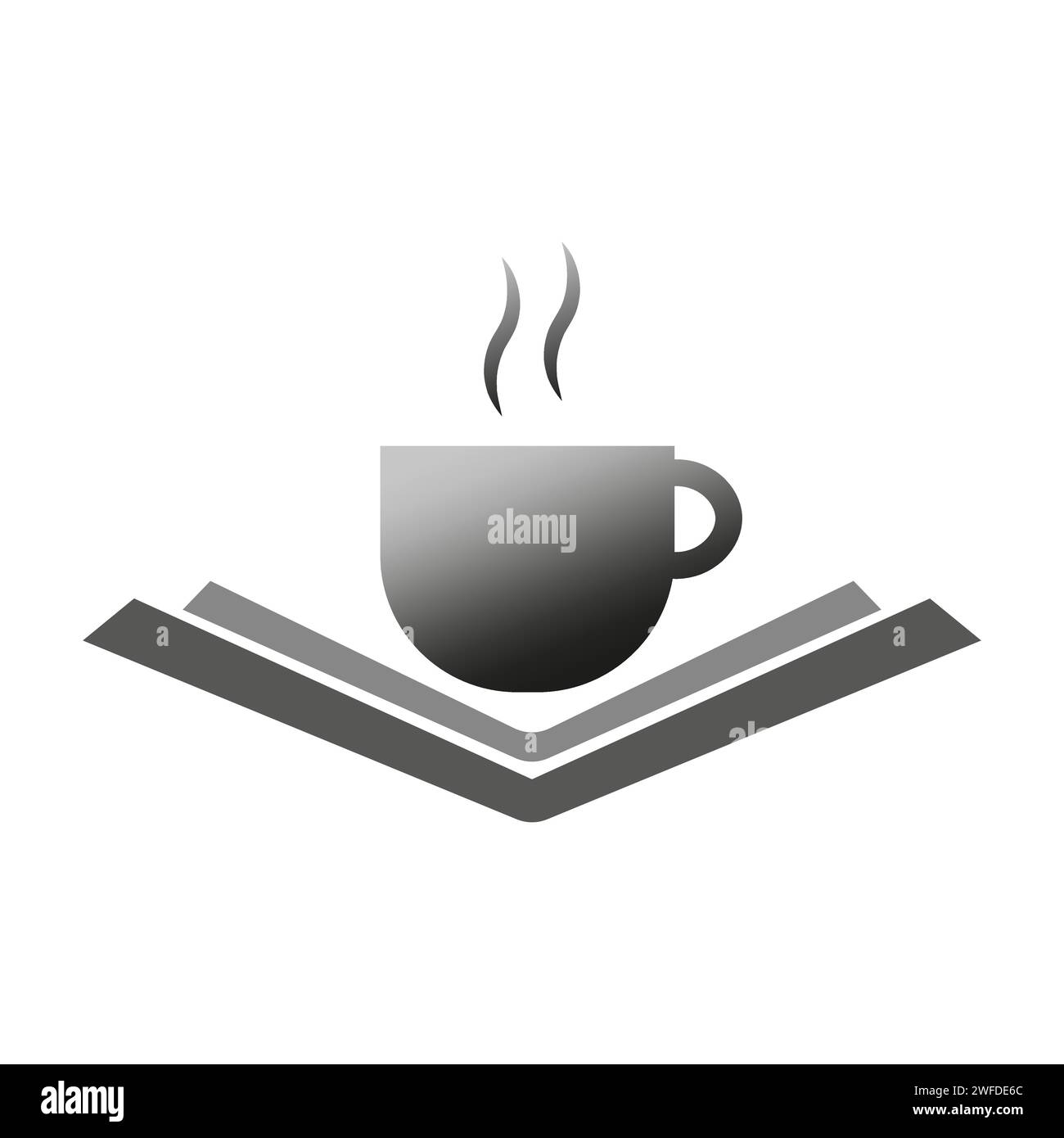 book and a cup of coffee logo concept. Vector illustration. stock image. EPS 10. Stock Vector