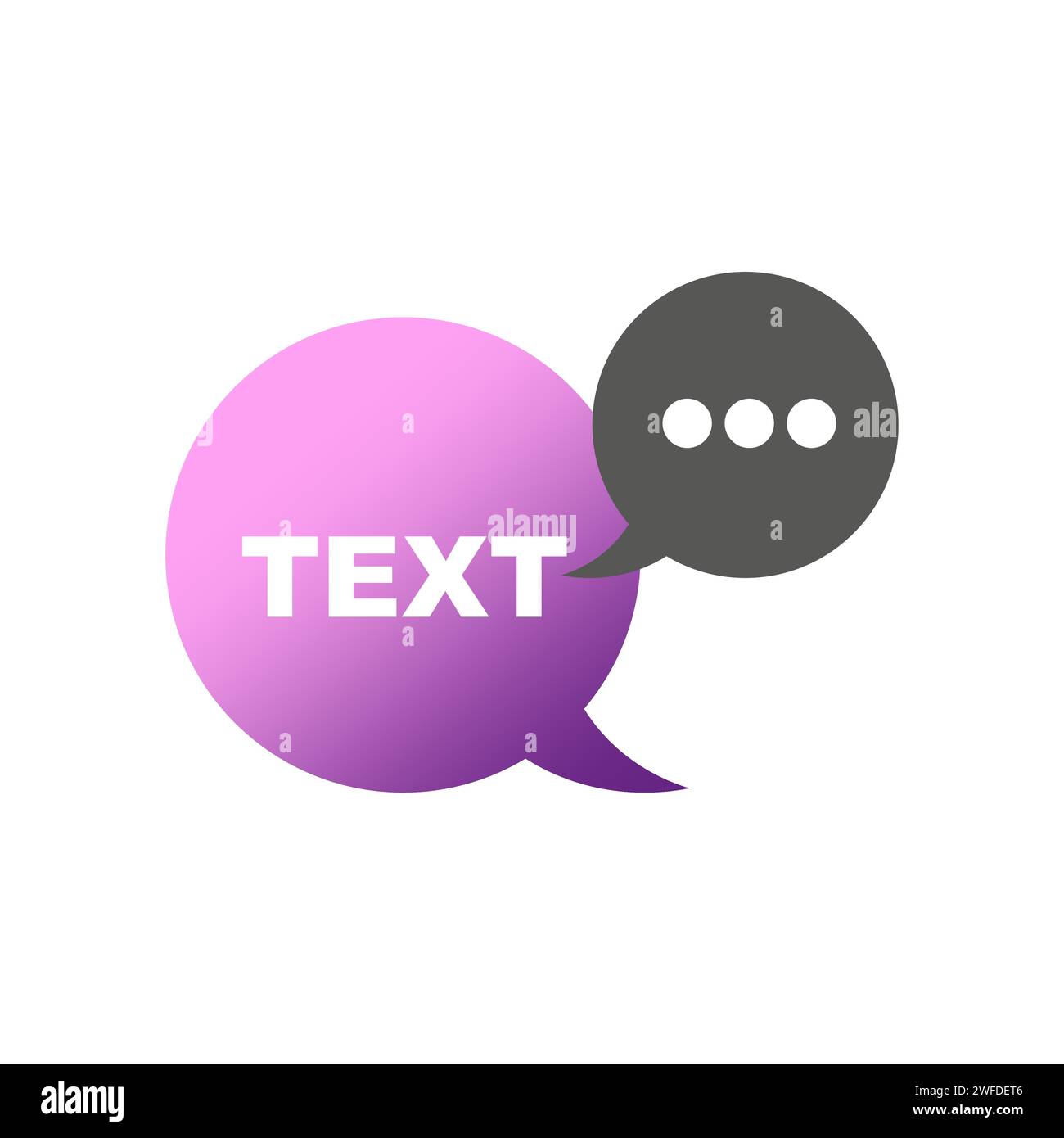 Chat text message bubbles icon. Support service. Talk bubble speech ...