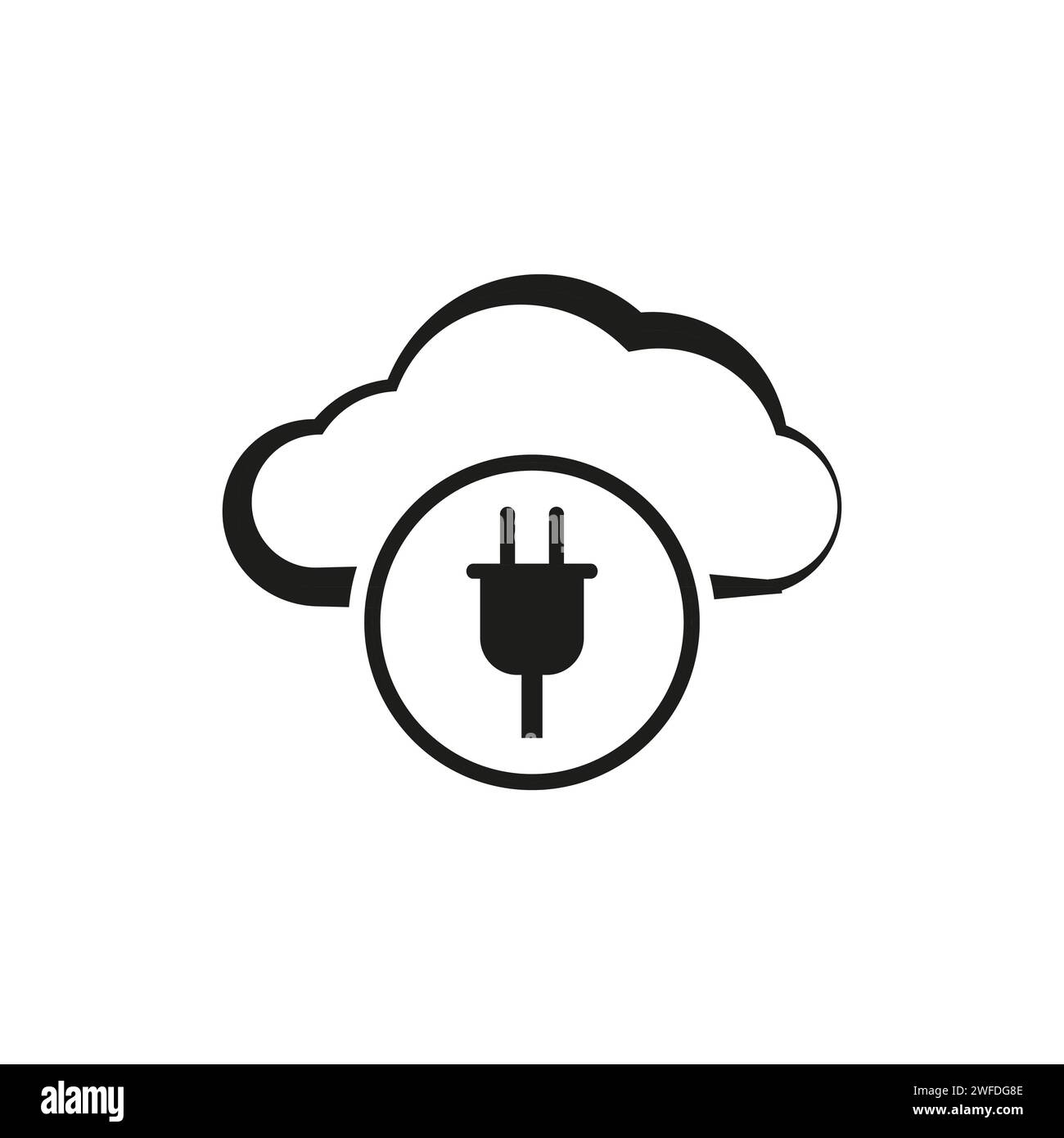 Network cloud plug icon. Vector illustration. EPS 10. Stock image. Stock Vector