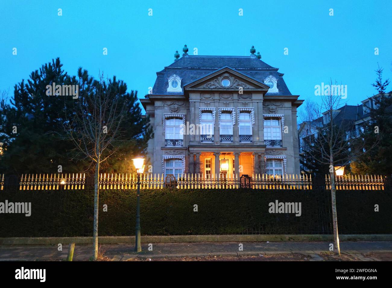 Villa Sandhaghe, an ancient robust villa in Dutch embassy district of The Hague, Netherlands Stock Photo