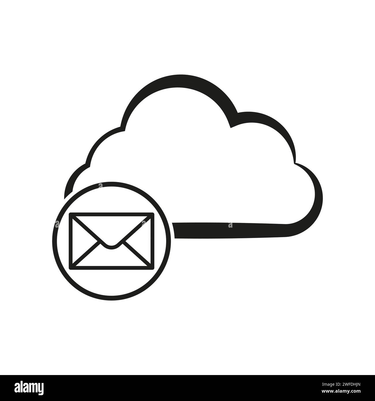 Cloud mail icon. Vector illustration. EPS 10. Stock image. Stock Vector