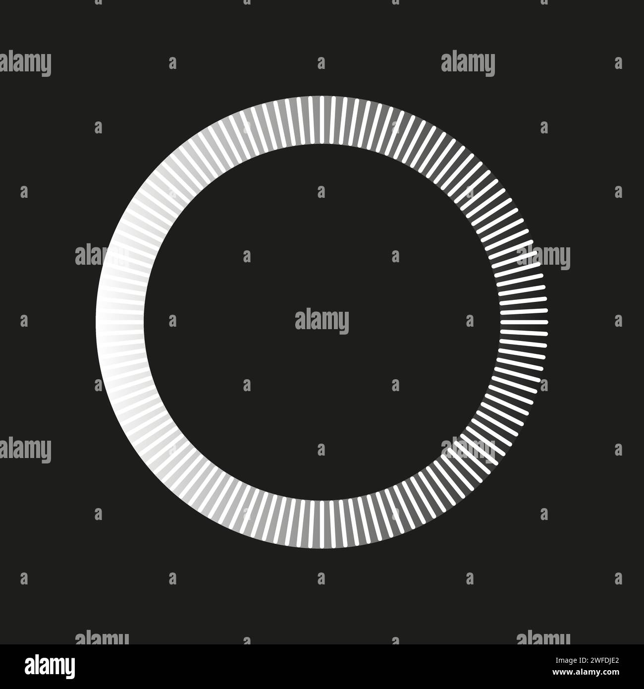 Round shape. White circle on a black background. Vector illustration. EPS 10. Stock Vector