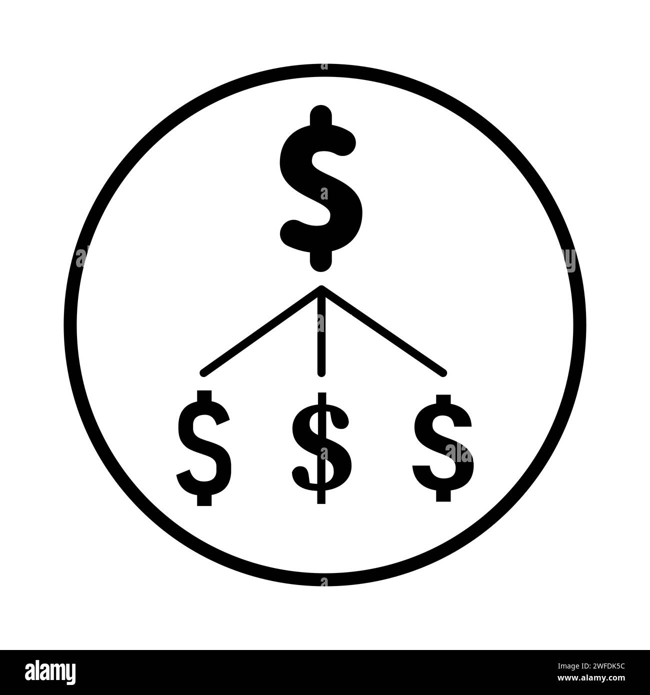 Financial structure rounded icon. Vector illustration. EPS 10. Stock image. Stock Vector
