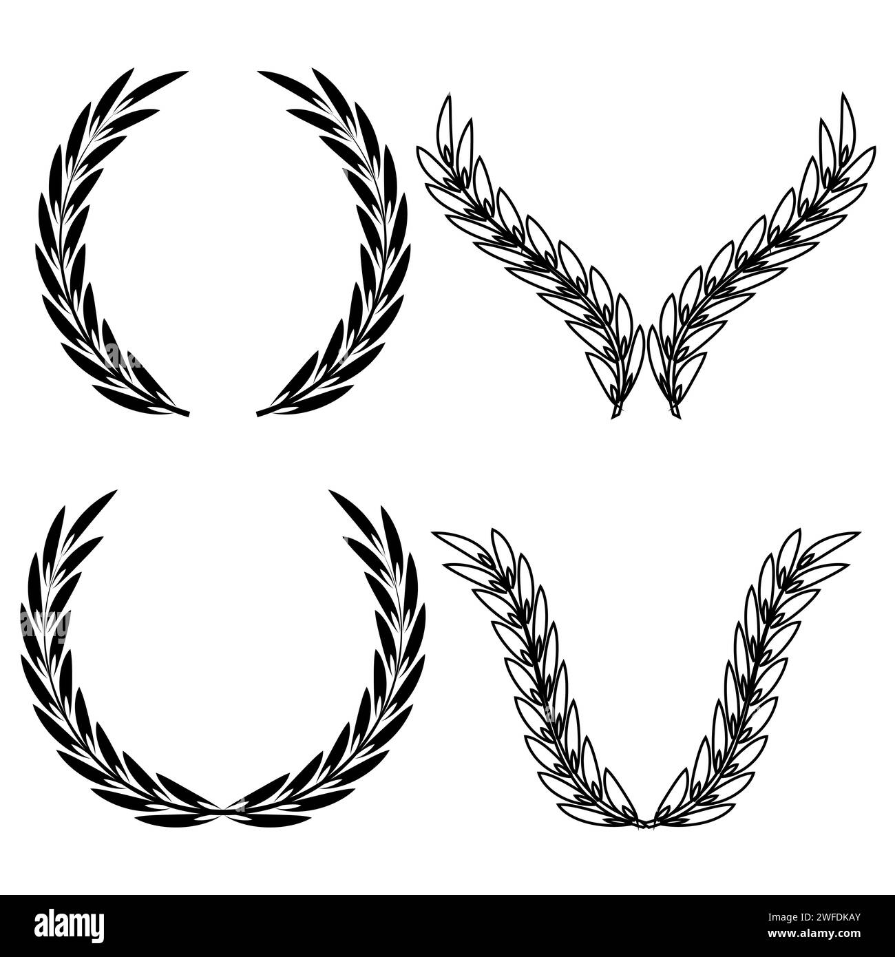 Laurel wreaths Black and White Stock Photos & Images - Alamy