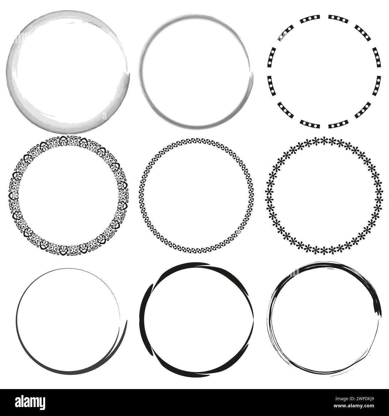 Set of grunge circles. Vector illustration. EPS 10. Stock image Stock ...