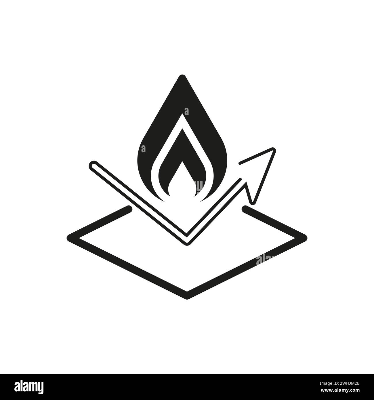 Fireproofing icon. Vector illustration. EPS 10. Stock image. Stock Vector