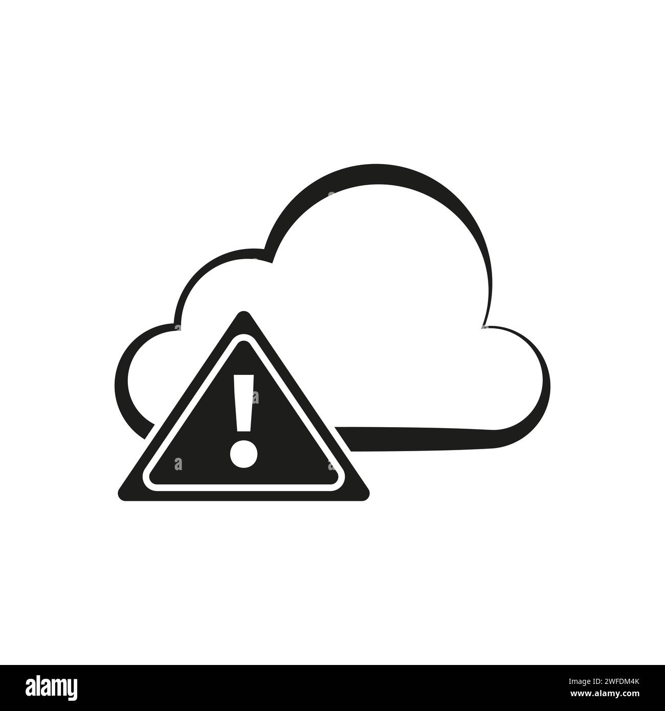 Cloud internet error. Cloud network warning and alert icon. Vector illustration. EPS 10. Stock image. Stock Vector