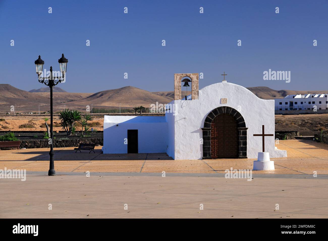 La Ermita de Nuestra Señora del Buen Viaje Church, El Cotillo, Fuerteventura, Canary Islands, Spain. Stock Photo
