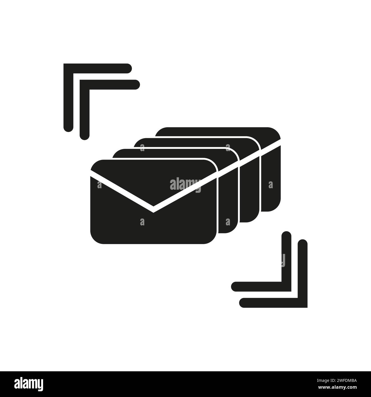 Email icon. Envelope Mail services. Vector illustration. EPS 10. Stock image. Stock Vector