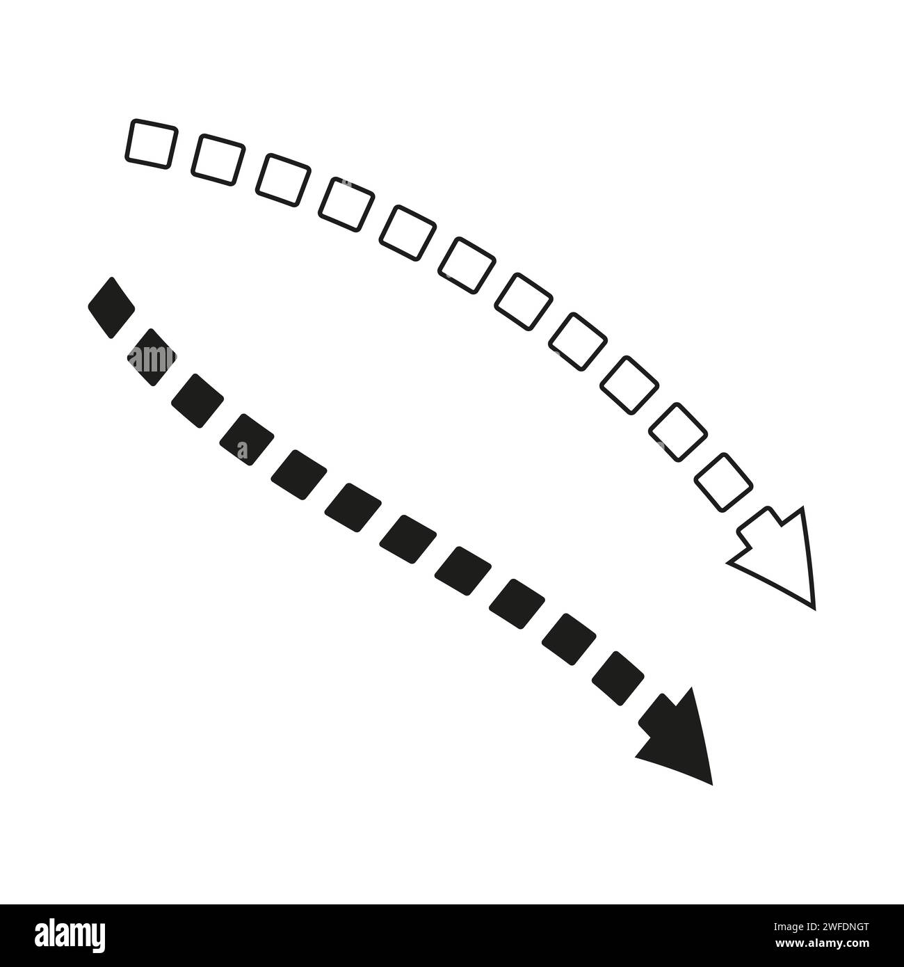 Dotted decline icon. Vector illustration. EPS 10. Stock image. Stock Vector