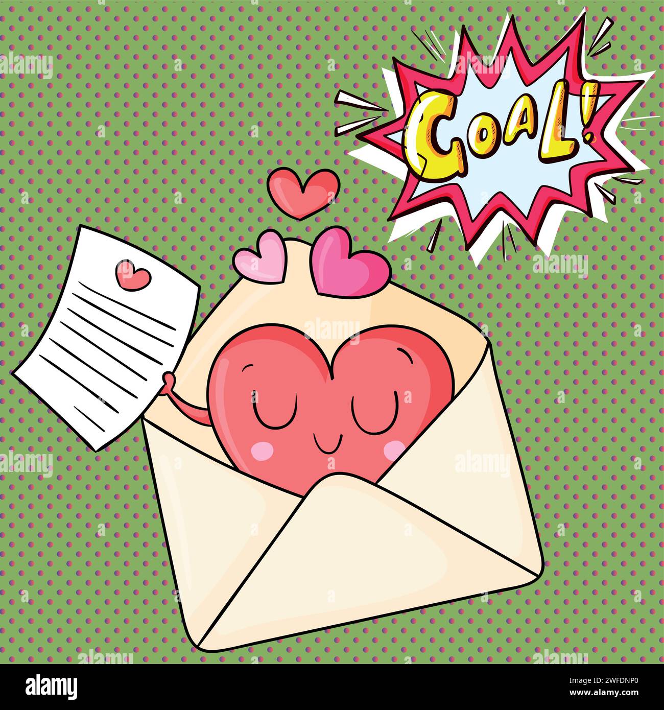 Email message Valentines day pop art style vector image Stock Vector