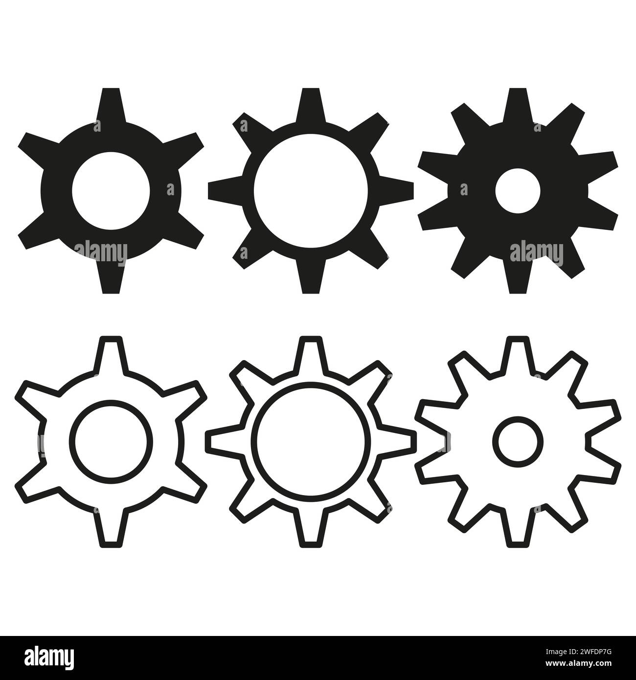 Gear icon collection. Vector illustration. EPS 10. Stock image Stock ...