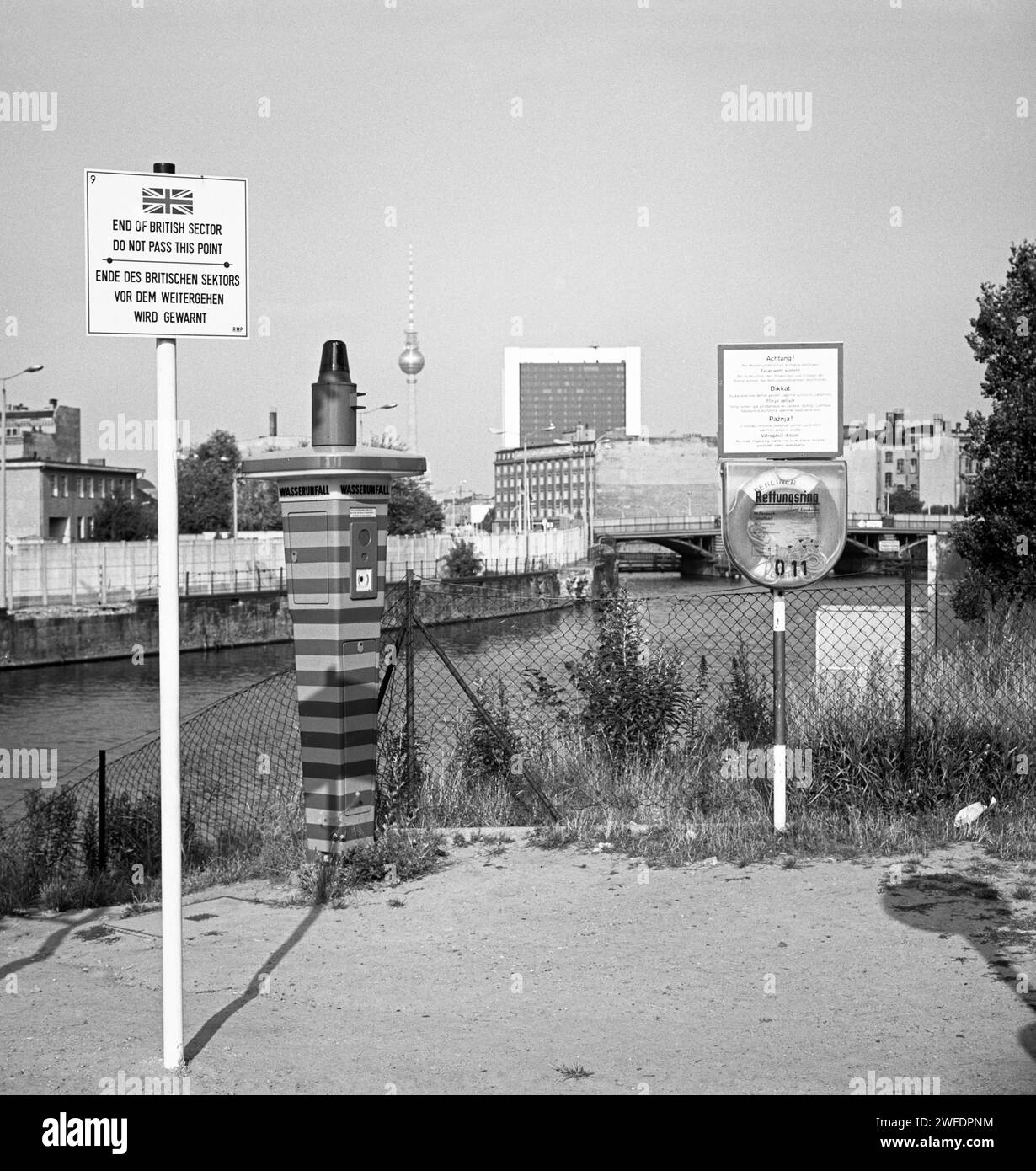 Berlin Wall. End of Brirtish sector. Berlin, Germany, 1978 Stock Photo