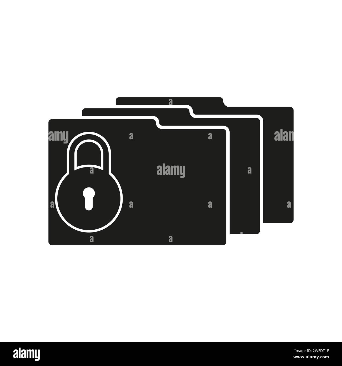 Locked folder icon. Vector illustration. EPS 10. Stock image Stock