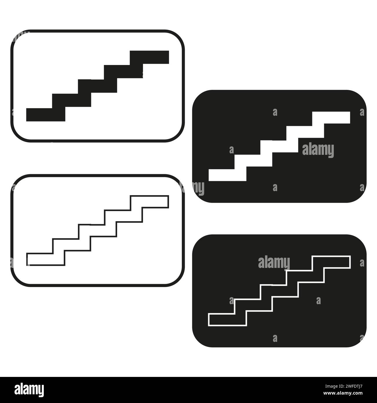 Stairs icon set. Vector illustration. EPS 10. Stock image. Stock Vector