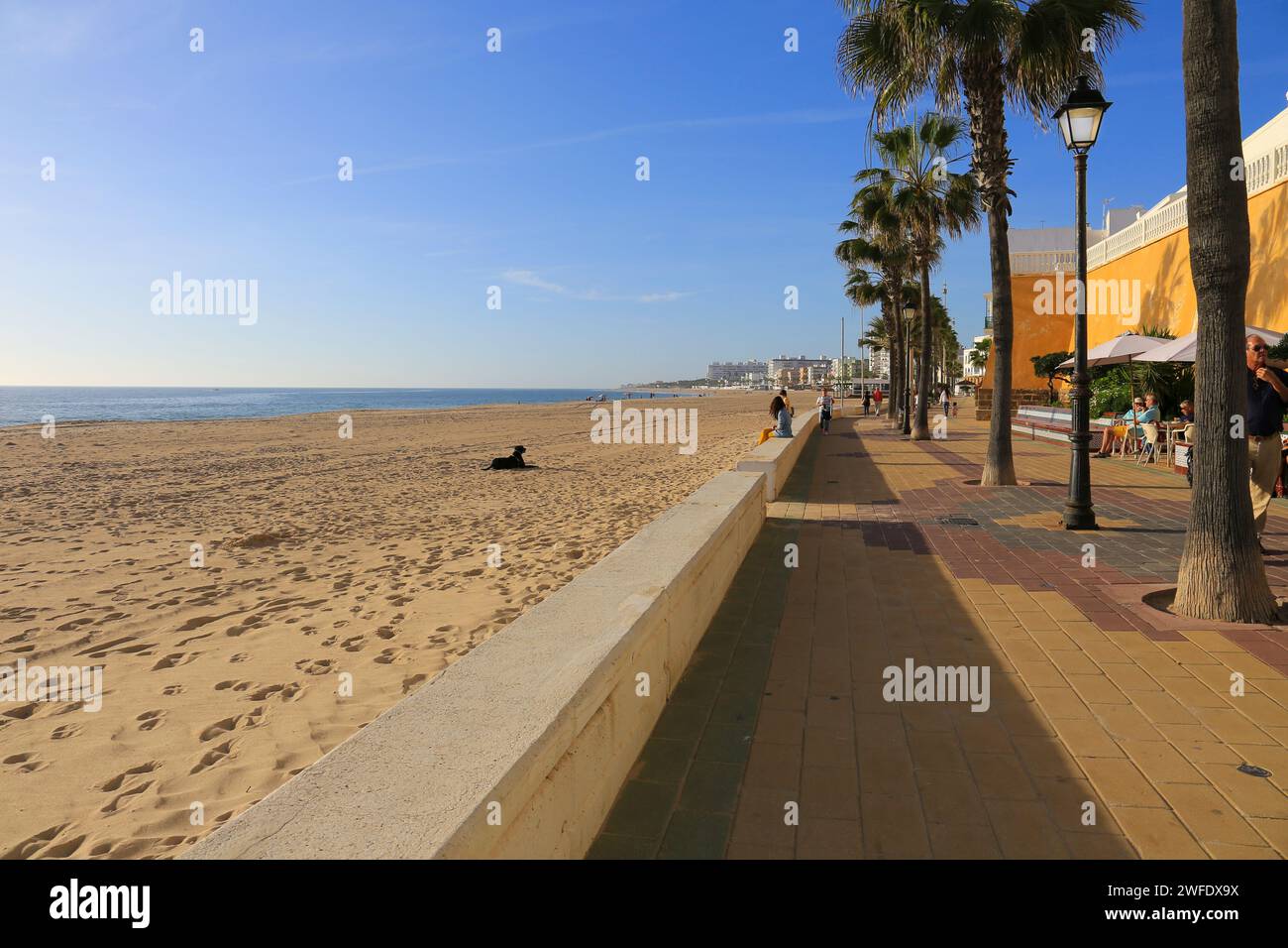Rota, Cadiz, Spain- October 10, 2023:Playa de la Costilla beach in Rota city, Cadiz, on a sunny day Stock Photo