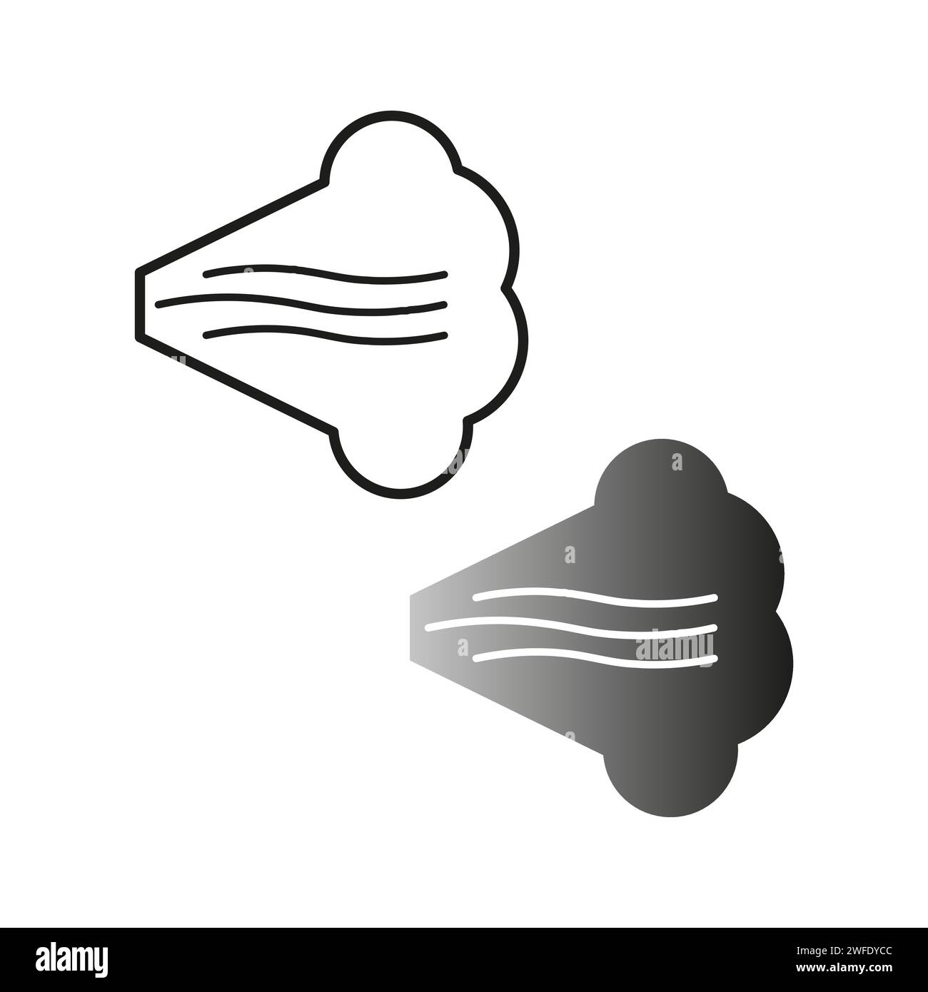 Air spray cloud icon. Aerosol, deodorant icon. Aerography fog icon. Car smoke icon. Vector illustration. Eps 10. Stock image. Stock Vector