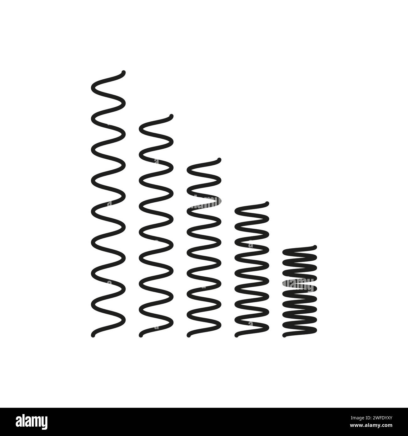 Set of metal springs. Vector illustration. Eps 10. Stock image. Stock Vector
