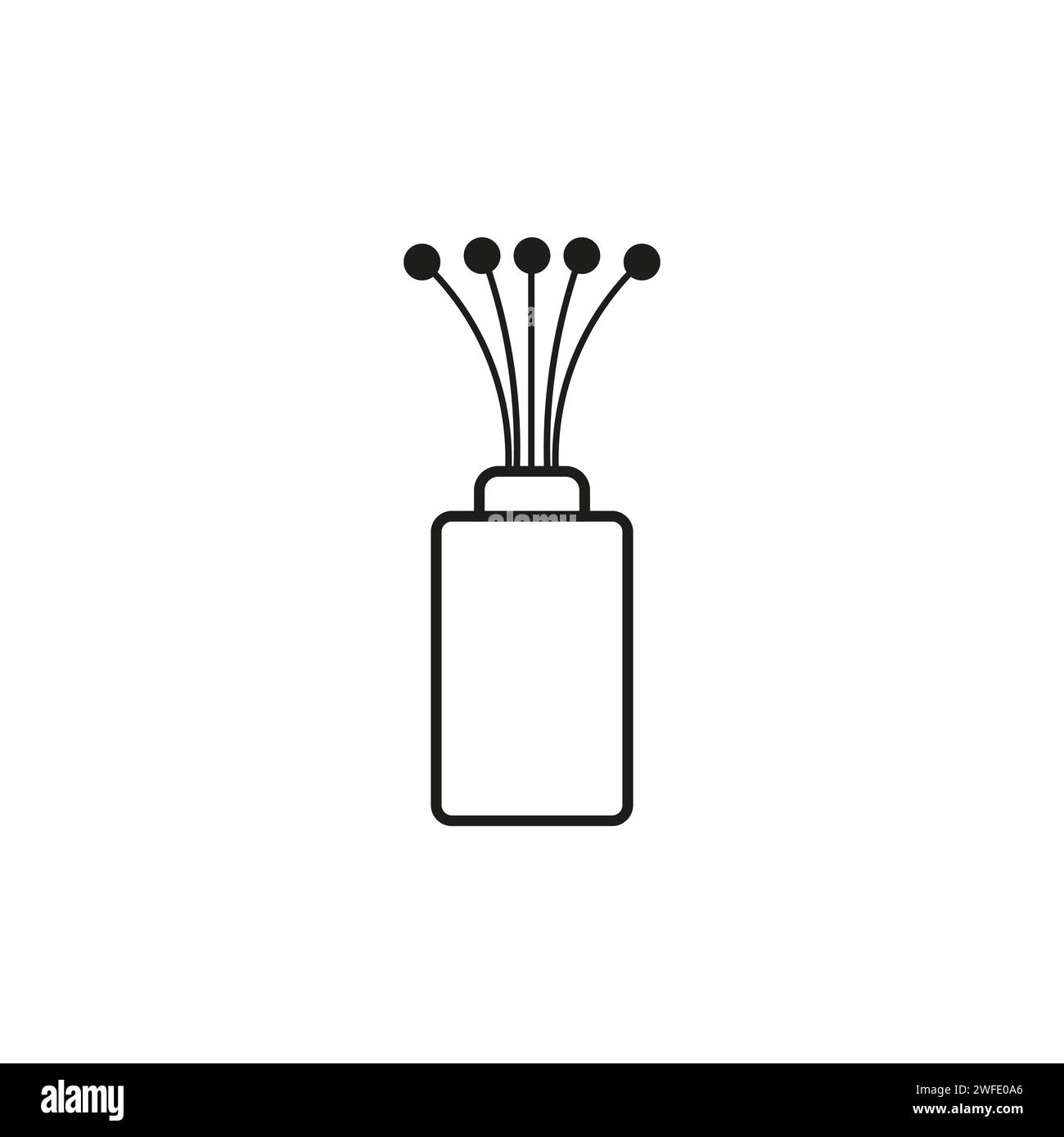 Fiber optic cable icon. Vector illustration. Eps 10. Stock image. Stock Vector