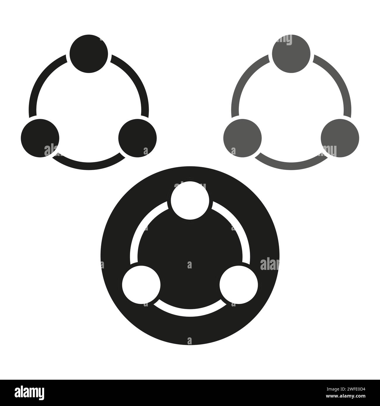 Collaboration icon set. Vector illustration. EPS 10. Stock image. Stock Vector