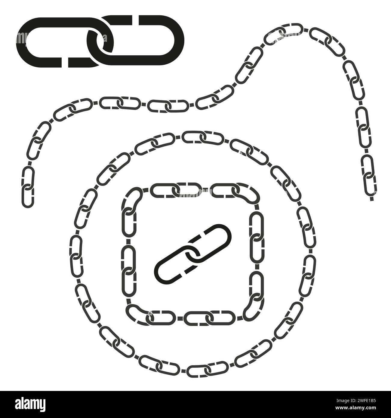 Chain icons. Link icon. Hyperlink sign. Interlink signal. Linking ...