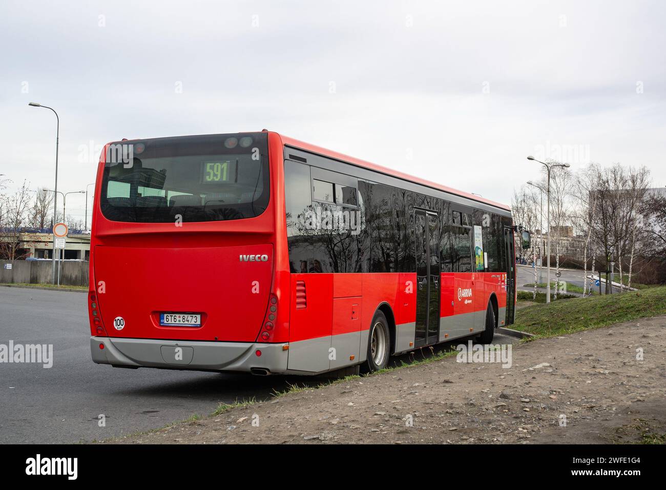 OSTRAVA, CZECH REPUBLIC - DECEMBER 22, 2015: Iveco Irisbus Crossway LE 12.8M bus of Arriva transportation company Stock Photo