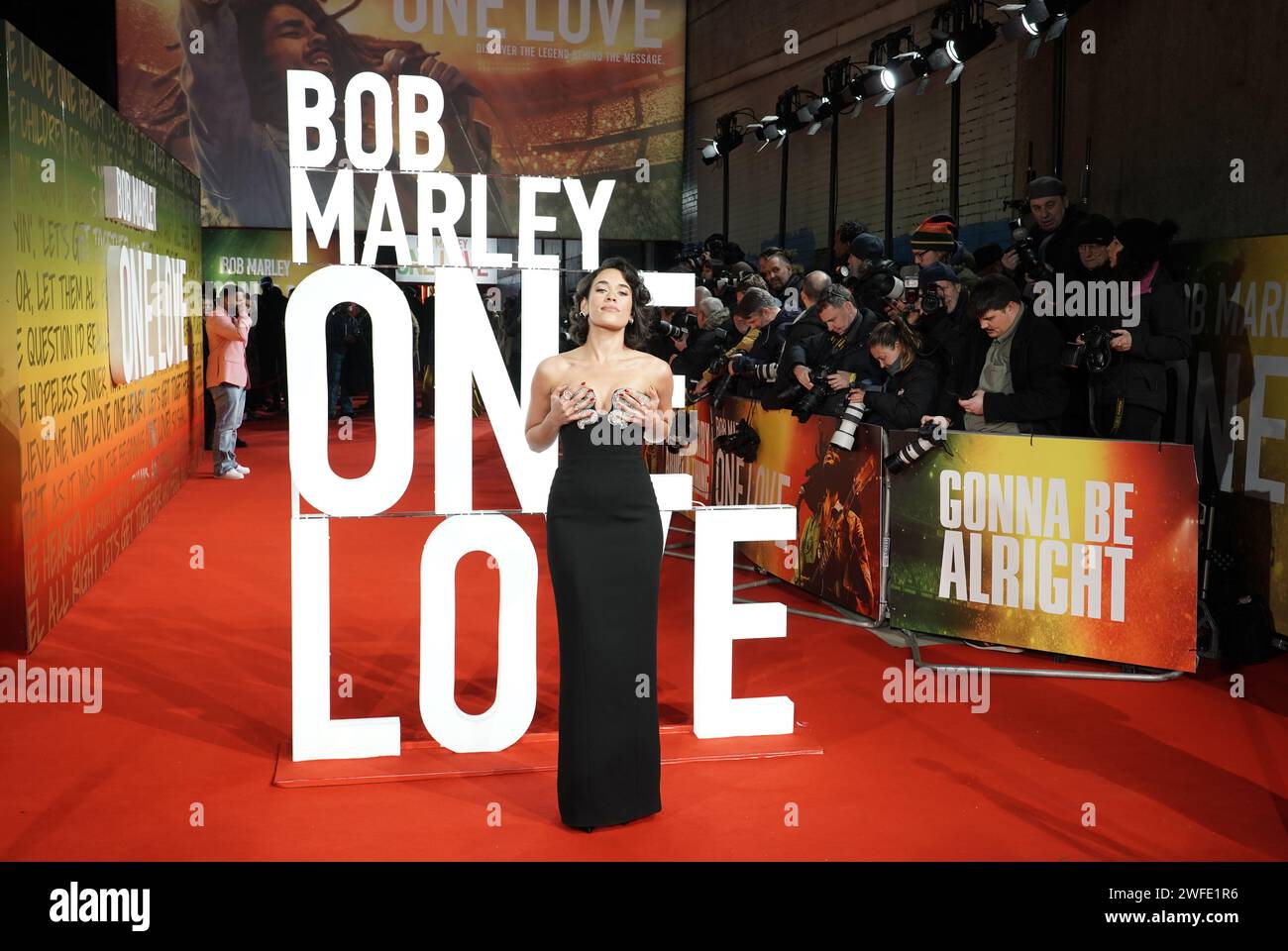 Umi Myers attending the UK premiere of Bob Marley: One Love, at the BFI ...