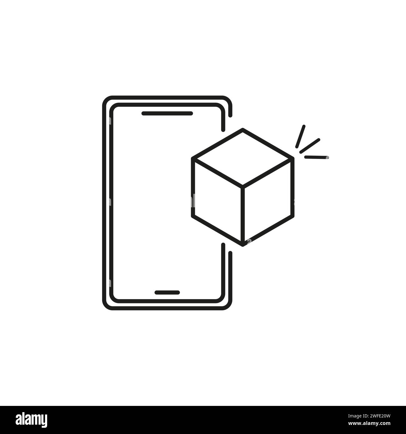Augmented reality icon. Phone virtual app. Vector illustration. EPS 10 ...