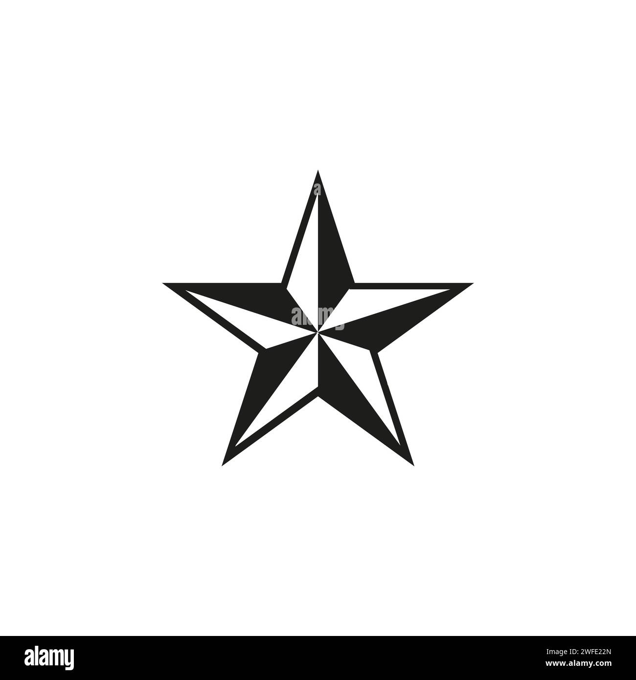 3D star. Vector illustration. stock image. EPS 10. Stock Vector