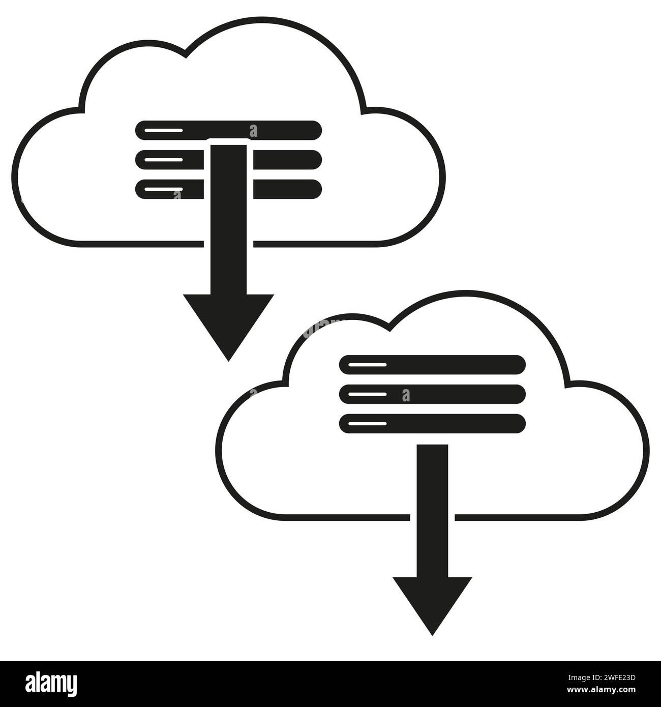 Cloud flat icon Computer backup icon. Cloud storage for data, music