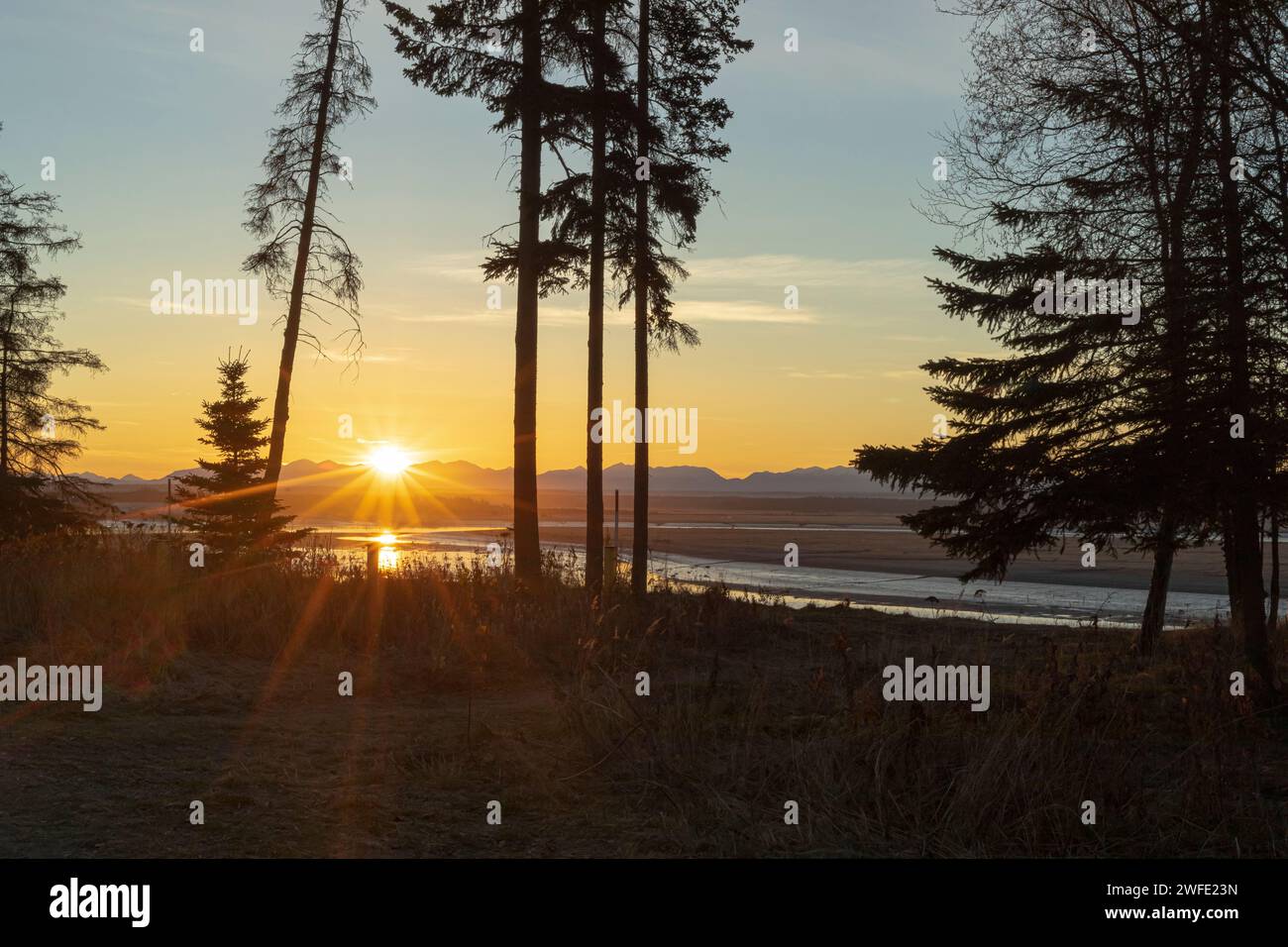 Alaska Summer Sunrise over the Kenai River Stock Photo - Alamy
