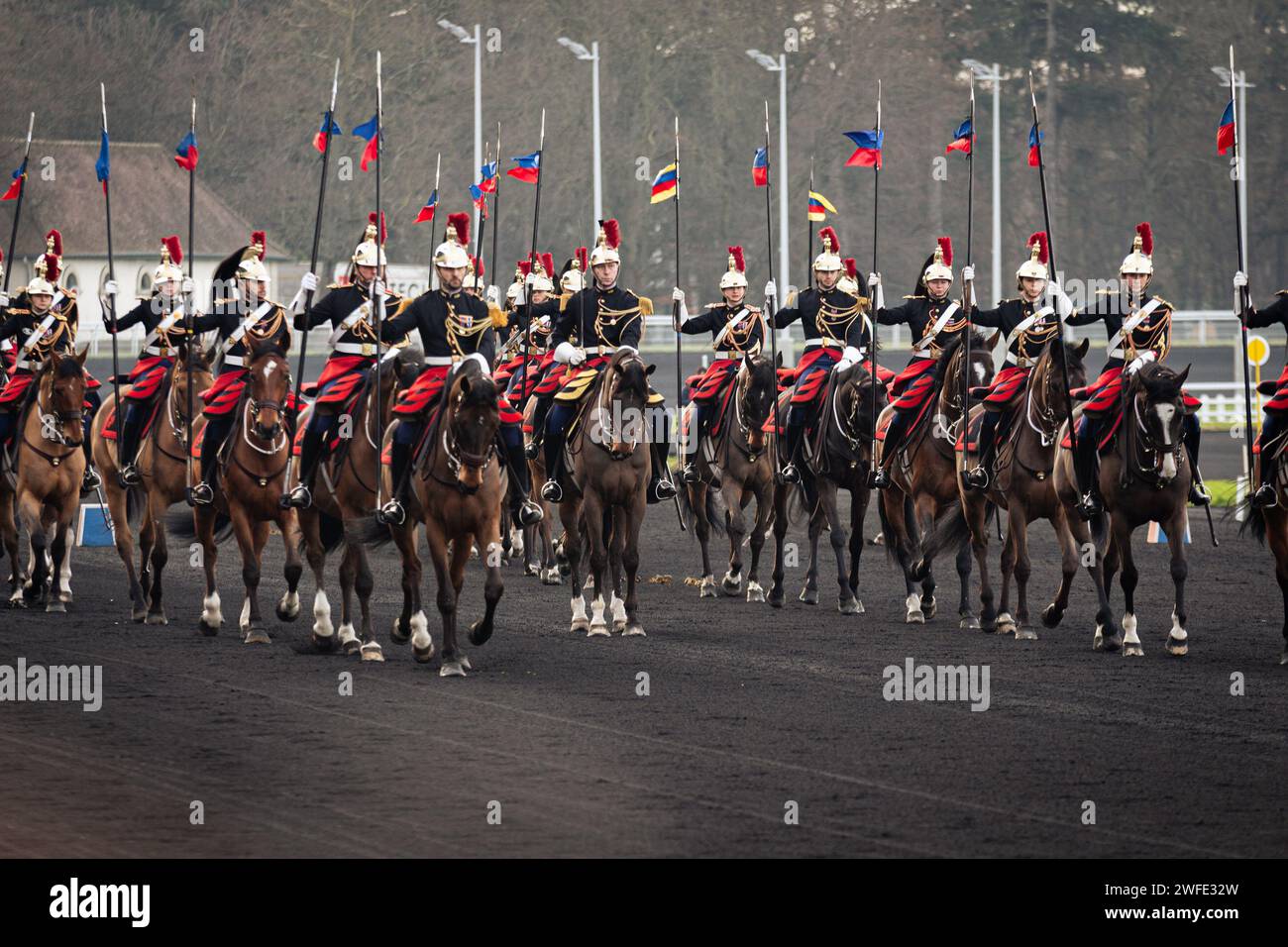 Vincennes, France. 28th Jan, 2024. Parade of the Republican Guard of