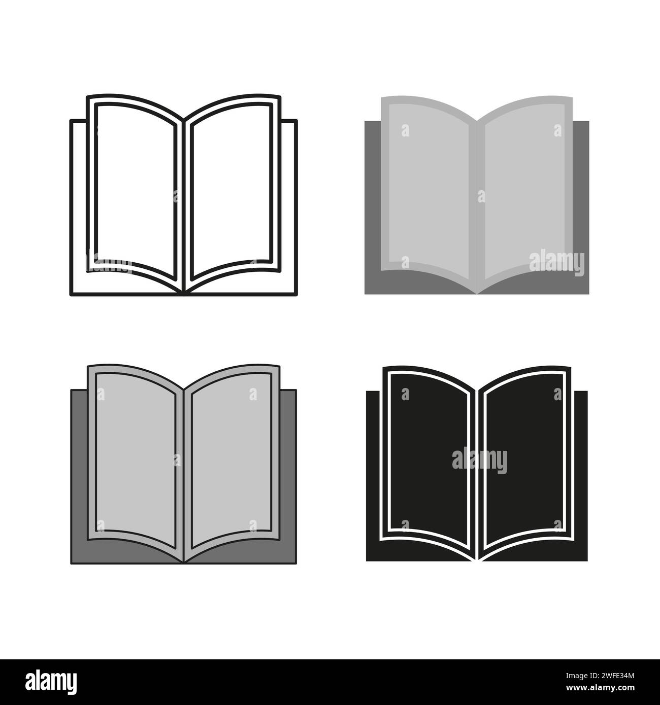 Book icon set. Vector illustration. EPS 10. Stock image. Stock Vector