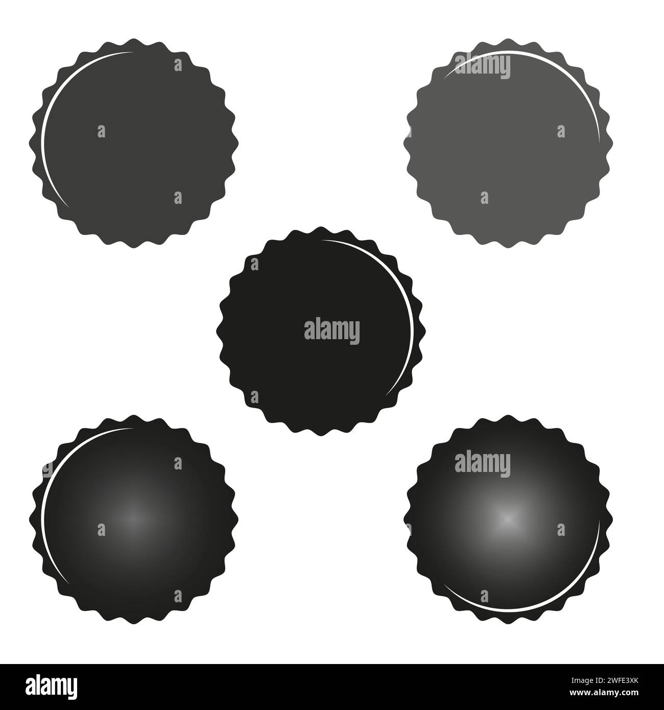 Bottle cap set. Vector illustration. EPS 10. stock image. Stock Vector