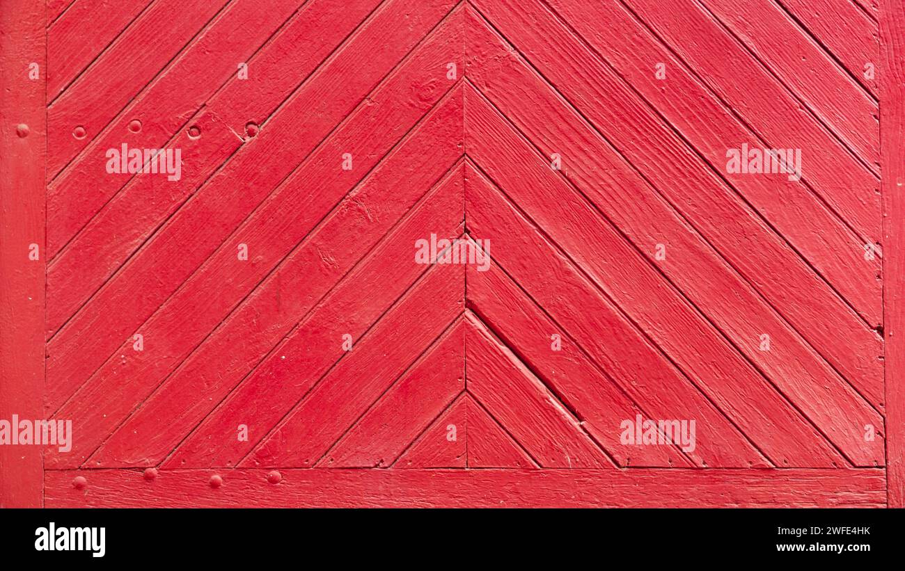 Red paint wooden door Stock Photo Alamy