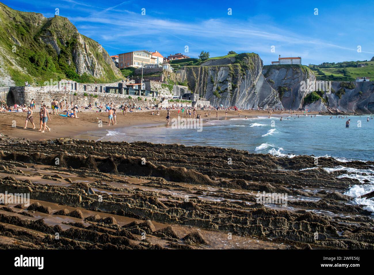 Itzurun Beach And Flysch De Zumaia Flysch Sedimentary Rock Formations Itzurun Beach And Flysch De Zumaia Flysch Sedimentary Rock Formations