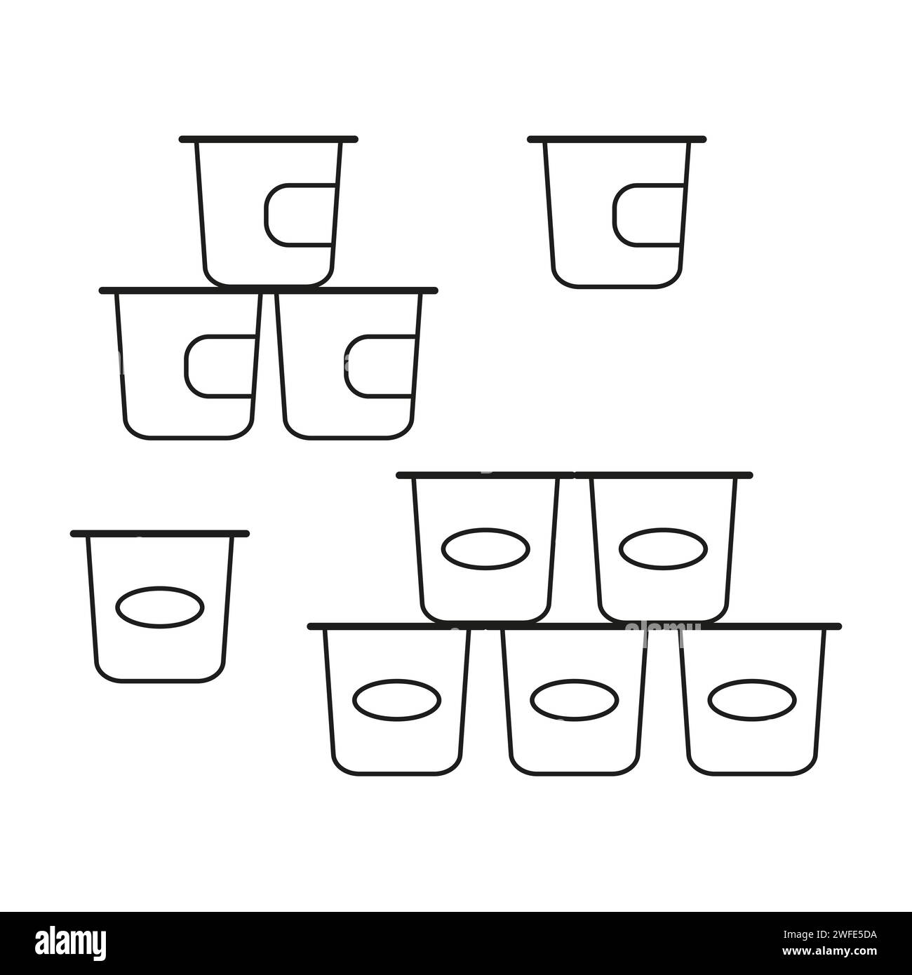 Yogurt container outline icon. Vector illustration. stock image. EPS 10