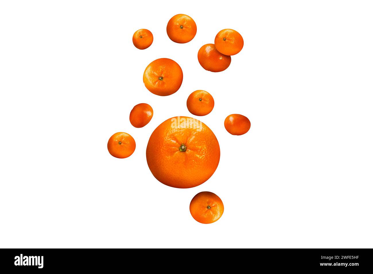 tangerines in fall isolated on white background Stock Photo
